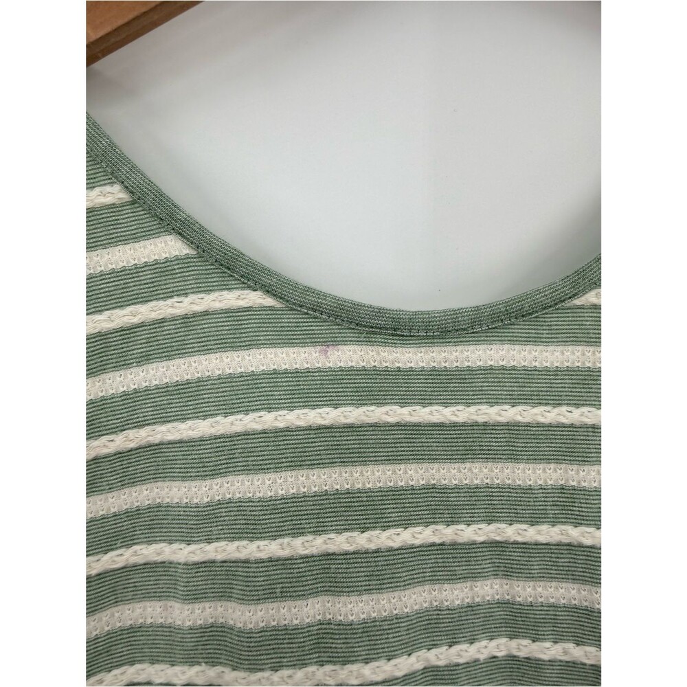 Anthropologie Elodie Striped Henley Tank | Sage / Ivory | Small - Picture 6 of 6